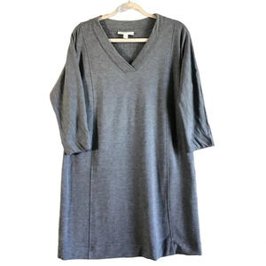 PureJill Womens S Gray Heather/BlueTranquility Fleece Dress/ Tunic Top
